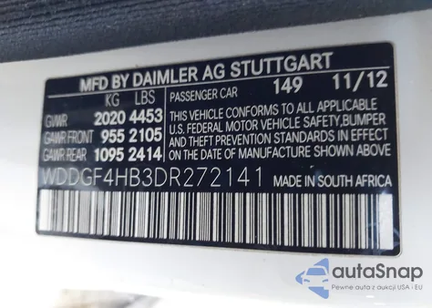 2013 Mercedes-Benz C 250 Sport from USA, damaged, VIN WDDGF4HB3DR272141